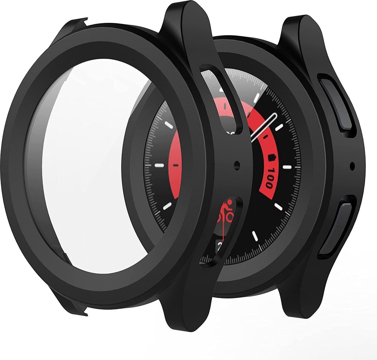 Stravo Screen protector case voor Samsung Galaxy Watch 5 Pro - 45mm - Zwart