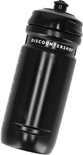 Zwarte sportfles van 600 ml met maatstreepjes (tot 450 ml) en het Discoutershop logo.