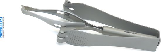 Automatische epileer pincet van Medluxy, 10 cm lang, in gesloten positie.