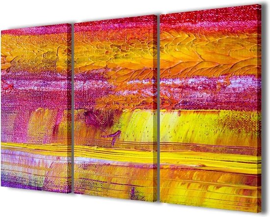 Abstract Painting 007 - Modern abstract canvas 3 panelen - Schilderij ...