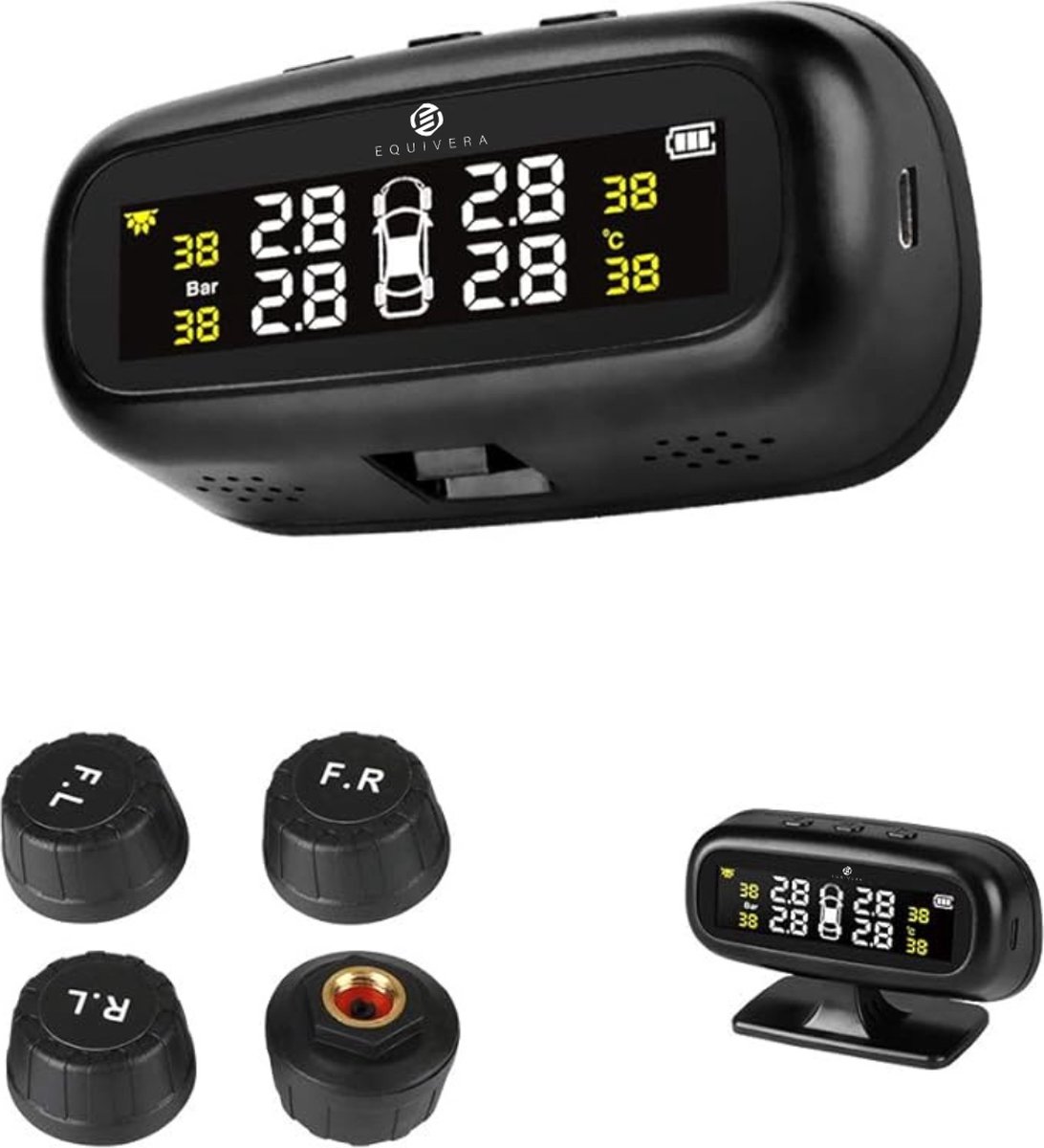 Equivera Bandenprofielmeter - Bandenspanningsmeter - Bandendrukmeter - Profielmeter - Profieldiepte Meter Autobanden - Profieldieptemeter - Bandenprofielmeters - Bandenprofiel Meter - Bandenprofielmeter Digitaal