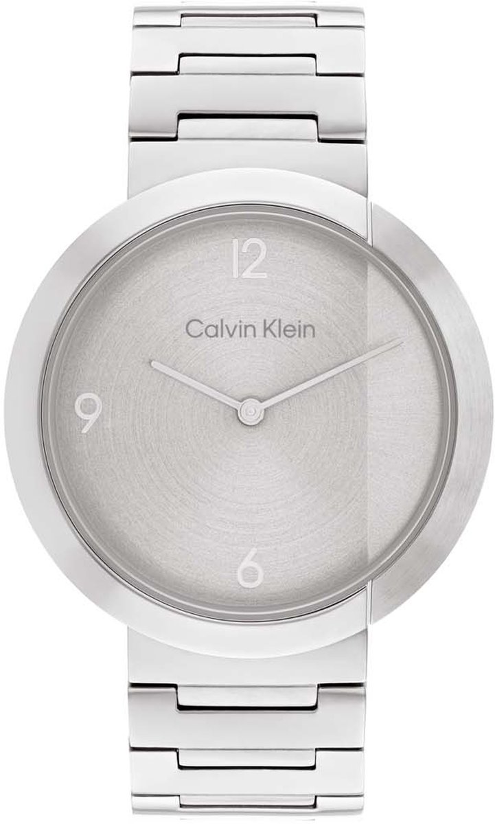 Calvin Klein CK25200289 CK ECCENTRIC Unisex Horloge - Mineraalglas - Staal - Zilverkleurig - 38 mm breed - Quartz - Vouw-Vlindersluiting