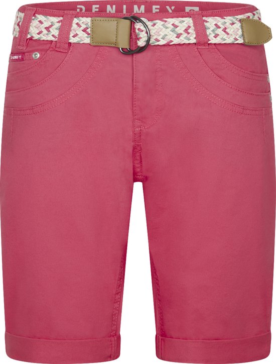 DENIMFY Short Femme DFPia régulier/droit Rose L Adultes Bermuda avec ceinture