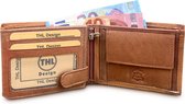 THL Design - Portemonnee Heren - Billfold - Echt Leer Bruin