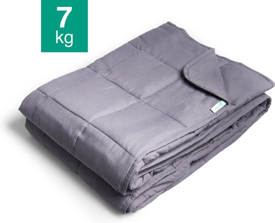 Foto: Vivid green verzwaringsdeken 7 kg weighted blanket zwaarte verzwaarde deken 4 seizoens grijs