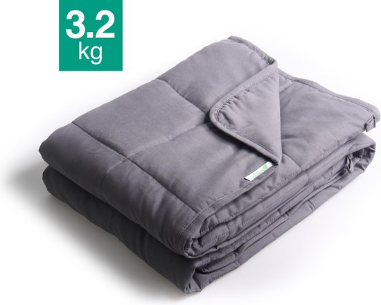 Foto: Vivid green verzwaringsdeken 3 2 kg voor kinderen weighted blanket kind zwaarte verzwaarde deken 4 seizoens grijs