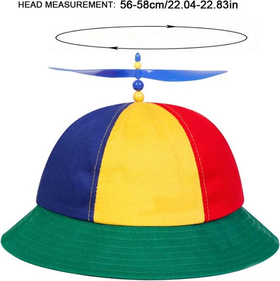 Gekleurd petje met rode propeller - Fun hoeden - warenhuis