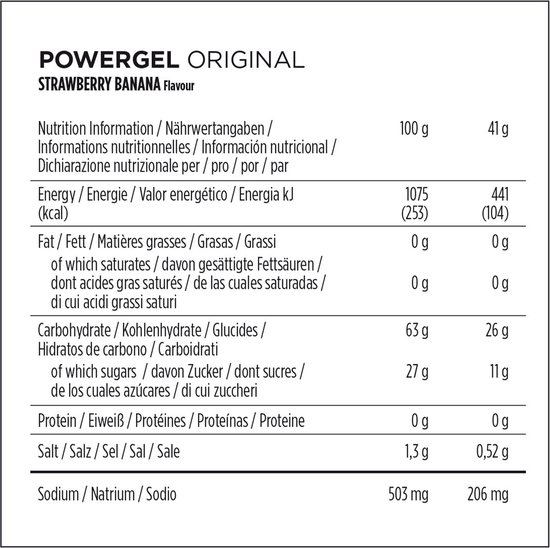 PowerBar PowerGel - Sportgel - Energiegel - 1 zakje (41 gram) - Strawberry / Banana — afbeelding 4