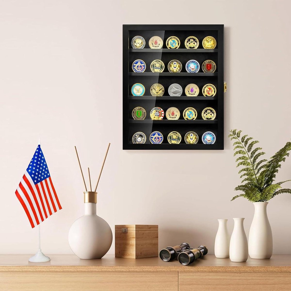 Présentoir Mural En Acrylique Pour Médailles Et Pièces - Capacité 45 Pièces (40 Mm) - Porte Magnétique, Design Moderne