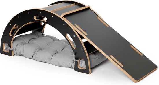 Buxibo Houten Klimbrug/Klimboog XXL Montessori Klimrek Inclusief Kussen