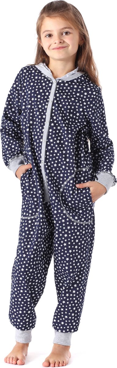 Merry Style Kinder Pyjama - ronde hals - lange mouwen - lange broek met zakken - Katoen - MS-MS10-223-PJ - Marine Sterne - 110-116