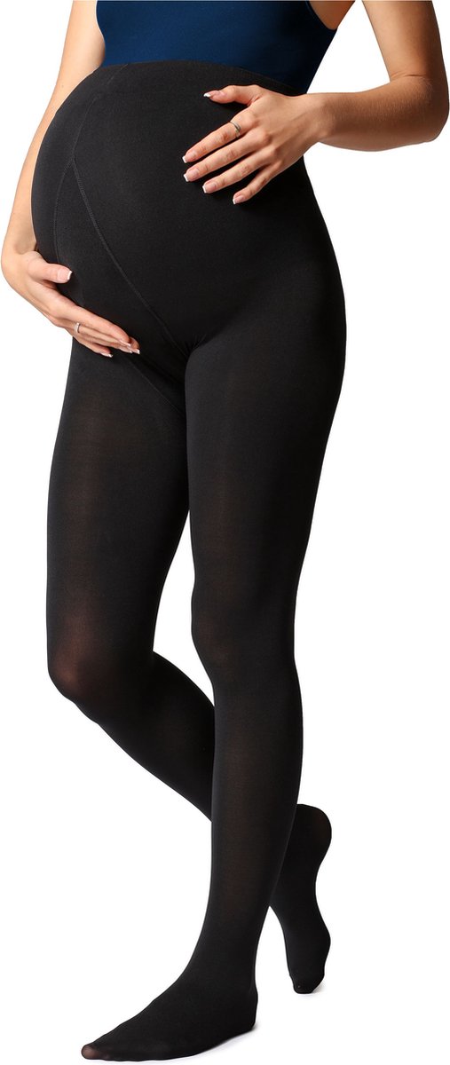 Be Mammy Dames Panty - Zwangerschapspanty - 100 DEN - Medium gloss - Polyamide - BE-GI-1120 - Zwart