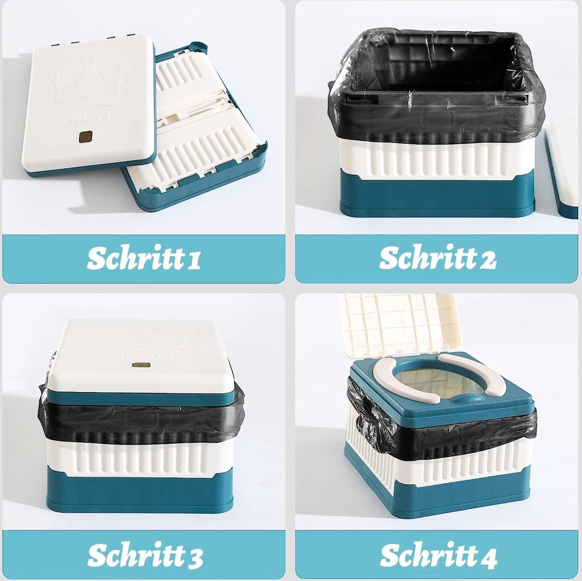 KAMHBE Toiletbril voor kinderen, trainingsstoelen 3-in-1 reistpotje Travel Potty Indoor Outdoor Potje voor kinderen met wegwerp potje inzetstukken & reistas (groen