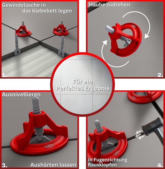 Globaldream Doe-het-zelf tegelnivelleringssysteem Tegels Leveler Afstandhouders 1 mm - 100 Stuks Leveling Afstandhouder Clips Plus 100 Stuks Herbruikbare Hoeken En 1 Tegeltang