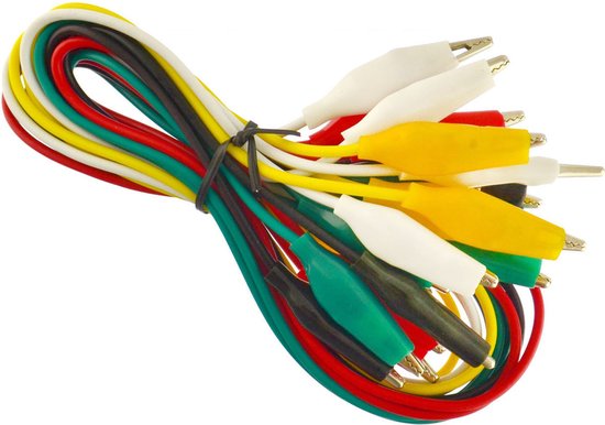 Testkabel assortiment met krokodillenbekklem 10-delig