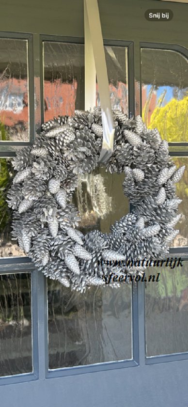 Gukasxi 40 Cm Kerstkrans - Kunstmatige Kerstkrans Met Gouden Kerstbal, Bessen En Strik Voor Binnen En Buiten