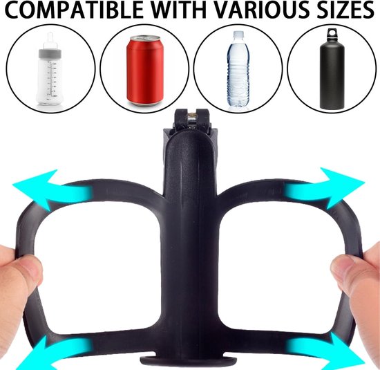 Universele Bekerhouder - Buggy Bekerhouder - Cupholder Kinderwagen - 2Stuks - Wandelwagen Flessenhouder - 360 Graden Rotatie - Eenvoudig Te Monteren - Drinkwater - Bekerhouder - Snelsluiting - Voor Fietsen, Mountainbikes, Kinderwagen En Rolstoel van Universele — afbeelding 2