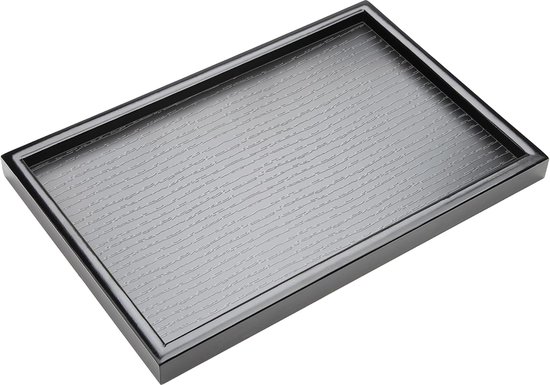 Foto: Inovra serveerdienblad hout rechthoekig dienblad zwart dienblad keukendienblad antislip dienblad hout serveerschaal voor restaurant keuken koffie thee gerechten dranken 30 x 20 x 2 cm 