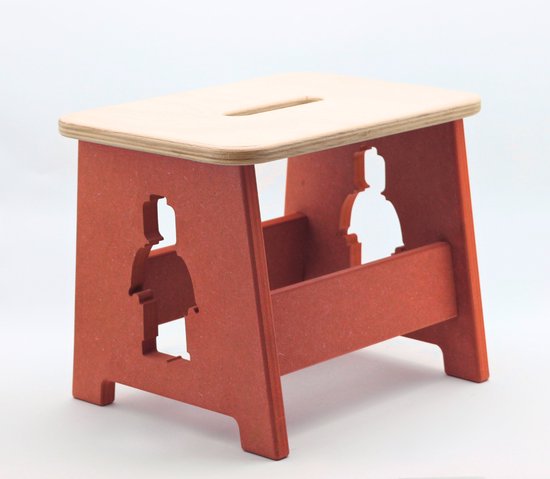 StrongTek Houten krukje voor kinderen met antislip loopvlak, draagbare handgrepen, antislip voetkussens en 150 kg inhoud, multifunctionele heavy-duty ondersteuning (zwart bruin