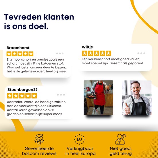 Apron Shop - Tablier de cuisine professionnel - Tablier de cuisine - Tablier de barbecue - Restauration - Taille : unique - Jaune ocre