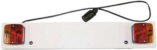 Barre lumineuse | largeur 80 cm | fiche câble 7 broches | longueur de câble 1 mètre | matière plastique blanc 1 mètre | clignotant/ville/frein/plaque d'immatriculation | éclairage | y compris les lumières