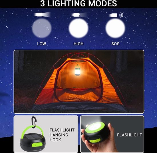 Tough Light USB oplaadbare campinglantaarn, 400 lumen led-lantaarn, hangende tentlamp, 6000mAh powerbank, 200 uur, 6 modi, voor buiten en noodgevallen