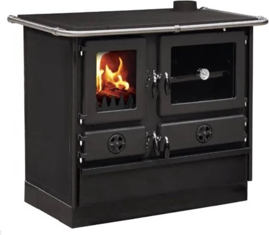 Foto: Houtfornuis thermo magnum voor centrale verwarming zwart rechts