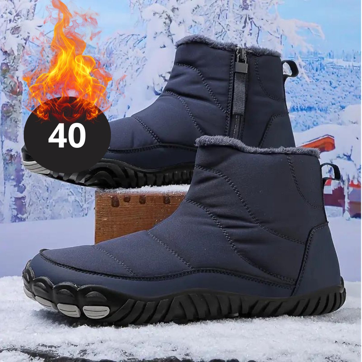 Bovista Snowboots Sneeuwschoenen Sneeuwboots Heren Wintersport Ski Skischoenen – 40 Antislip Blauw