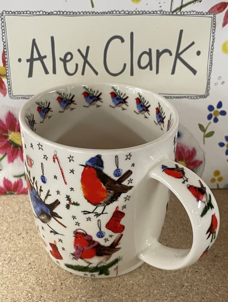 Alex Clark Kerst Mok Festive Robins Christmas ~ Roodborstje