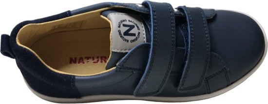 Naturino- Caleb - Mt 33 - baskets en cuir uni à velcro - bleu