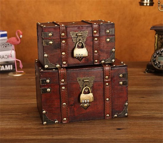 Vintage houten doos / kist / sieradendoos houtsnijwerk bloemen patroon; antieke design - bruin - Dozen | Kisten | Blikken