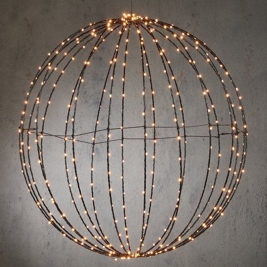 Luca Lighting Kerstverlichting Bal met Warm Witte LED Lampjes - Ø40 cm - Zwart