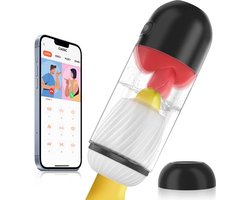 Realistische Masturbator met Tong - Penis Likken - Aftrekken - Pijp Machine - App bestuurbaar