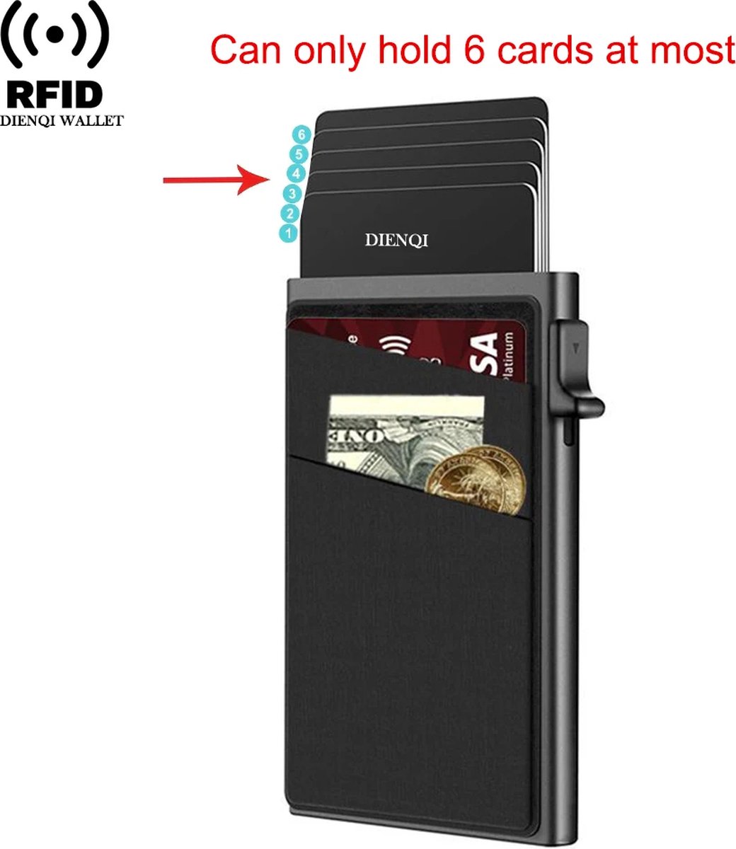 RFID Blokkerende Creditcardhouder voor Mannen - Slimme Minimalistische Portemonnee met Antidiefstal Metaalcase - Geldzak en Reispurse | Herenportemonnee, Minimalistische Portemonnee, RFID Bescherming, Antidiefstal Portemonnee