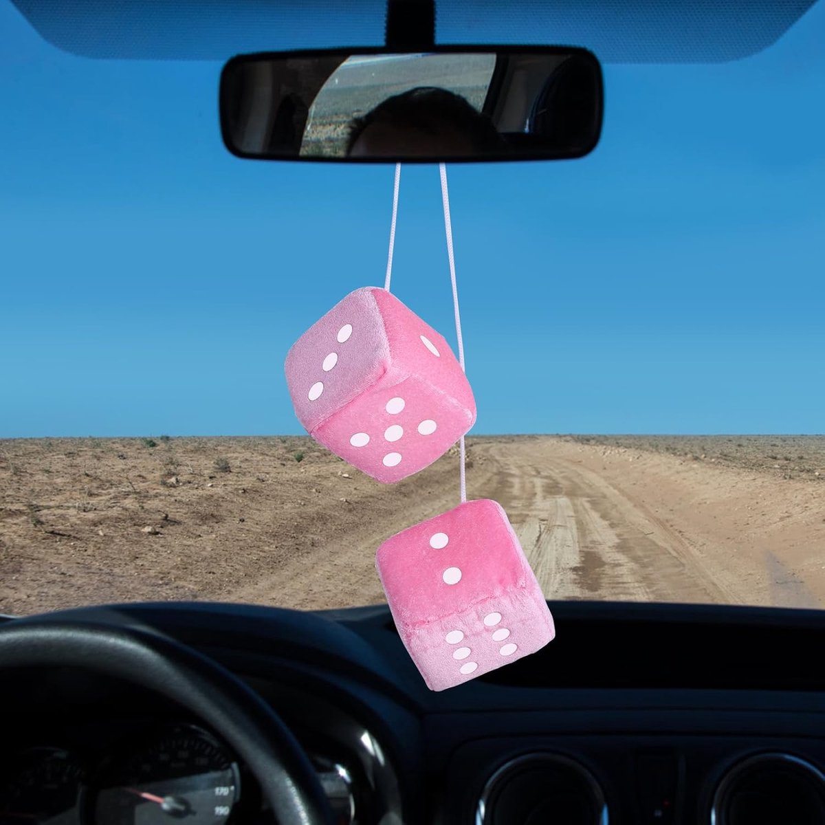 Carpoint - Pluche Dobbelstenen Roze