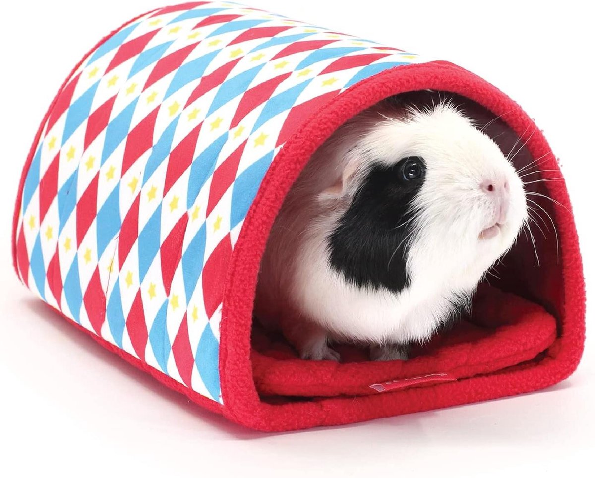 Konijnentunnel – Konijnenspeelgoed Cavia-tunnel en huiden – cavia-buis en schuilhut voor kooi – cavia-speelgoed voor kleine dieren tunnels en buizen.