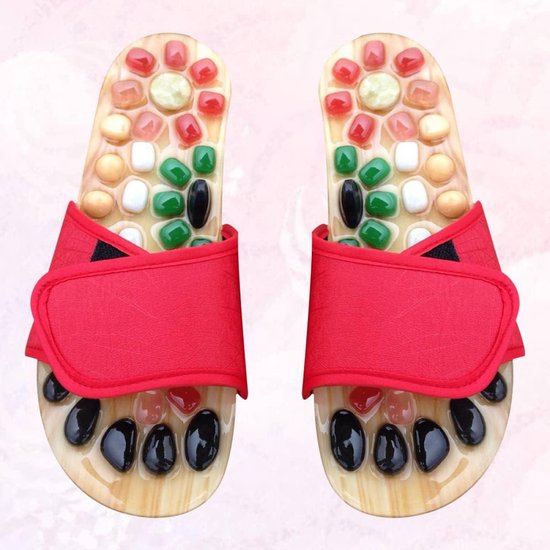 Masseur de pieds - Massage des pieds Pantoufles personnalisées point d'acupuncture pied appareil de massage en jade tabouret pieds chaussures sandales pour massage points d'acupuncture douleur shiatsu.