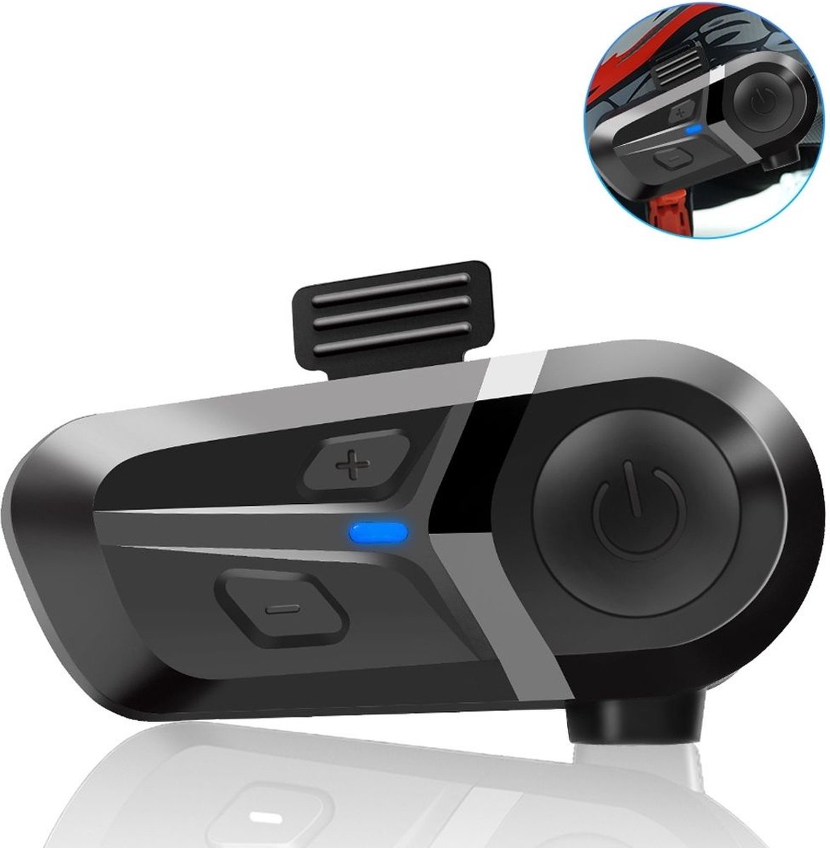 Intercom Motor Helm - Motor Communicatie Handsfree - Motorhelm Headset Waterdicht Bluetooth Draadloos - Zwart/Harde Microfoon