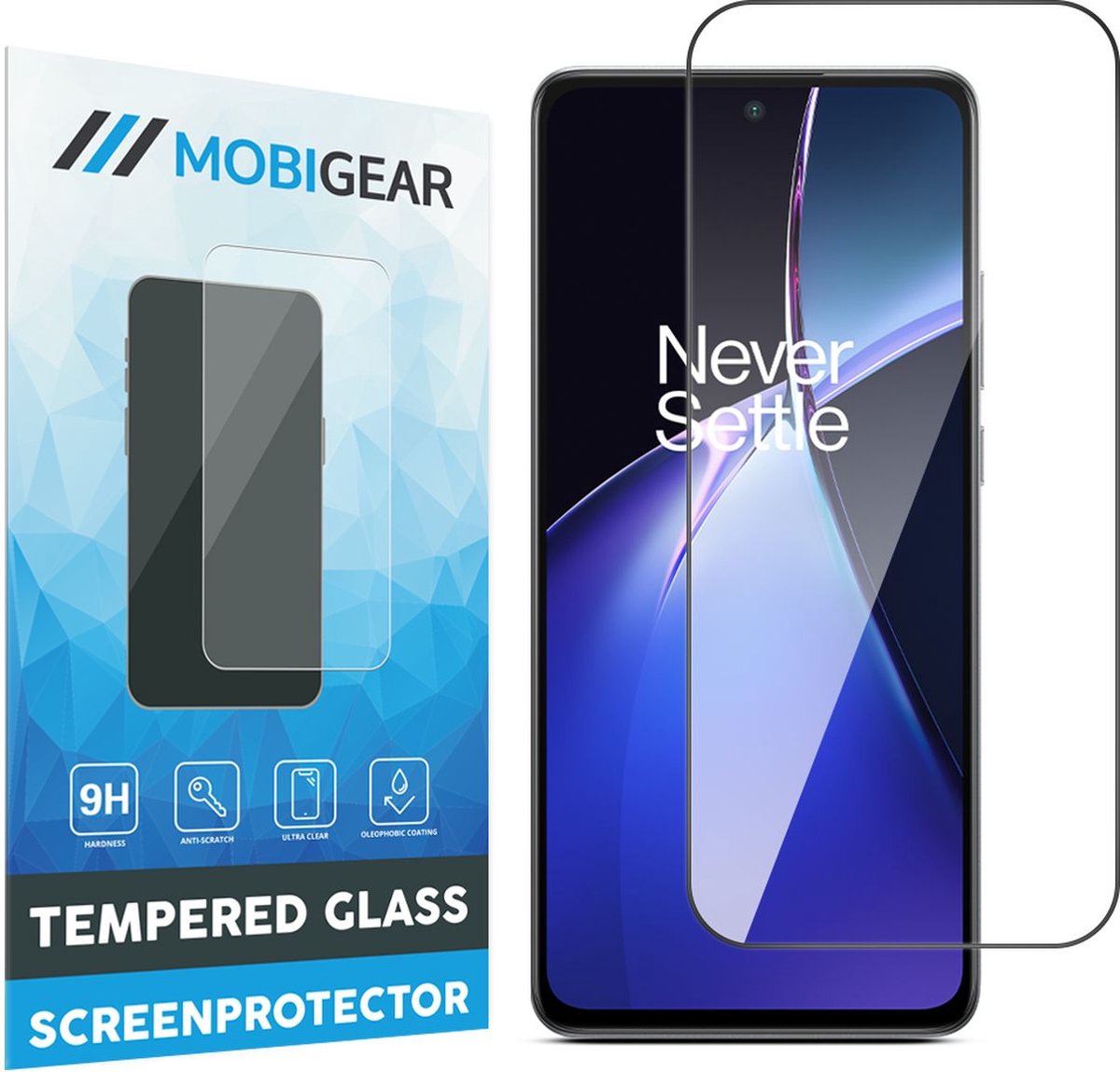 Mobigear Screenprotector geschikt voor OnePlus Nord CE 4 Lite Glazen | Mobigear Premium Screenprotector - Case Friendly - Zwart