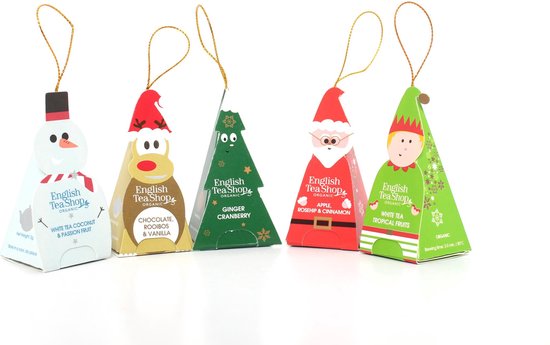 Thee cadeau – Thee geschenk – Kerstcadeau - Kerstmis karakter om in boom te hangen - 10 theezakjes