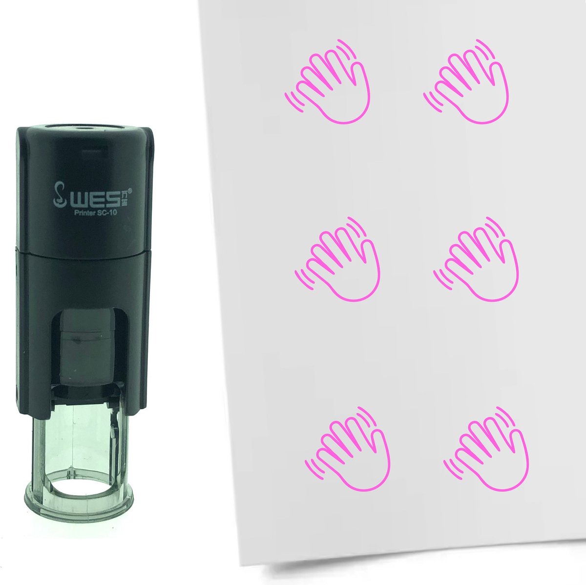 CombiCraft Stempel zwaaien 10mm rond Roze inkt