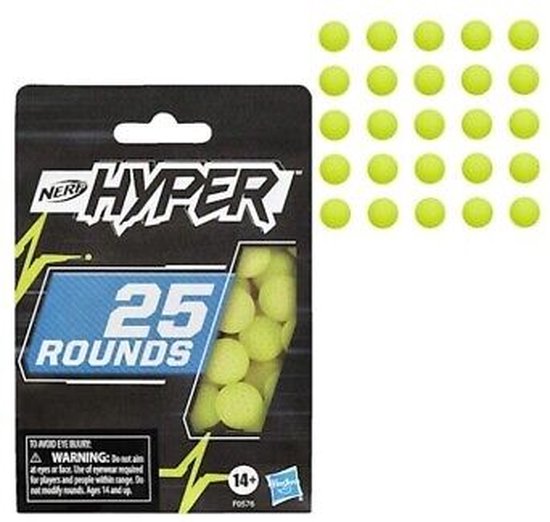 Foto: Nerf hyper boost refill 25 pack schiet balletjes 