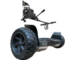 Ampes Hoverboard - Off Road Hoverboard - Bluetooth Speaker - 36V 4.0 Ah Accu - Oxboard - 15 km/h - UL2272 Gecertificeerd - LED Verlichting - Anti lek banden - Belastbaar tot 120KG - 8.5 Inch - Inclusief Draagtas - 800W - Carbon + Hoverkart Carbon