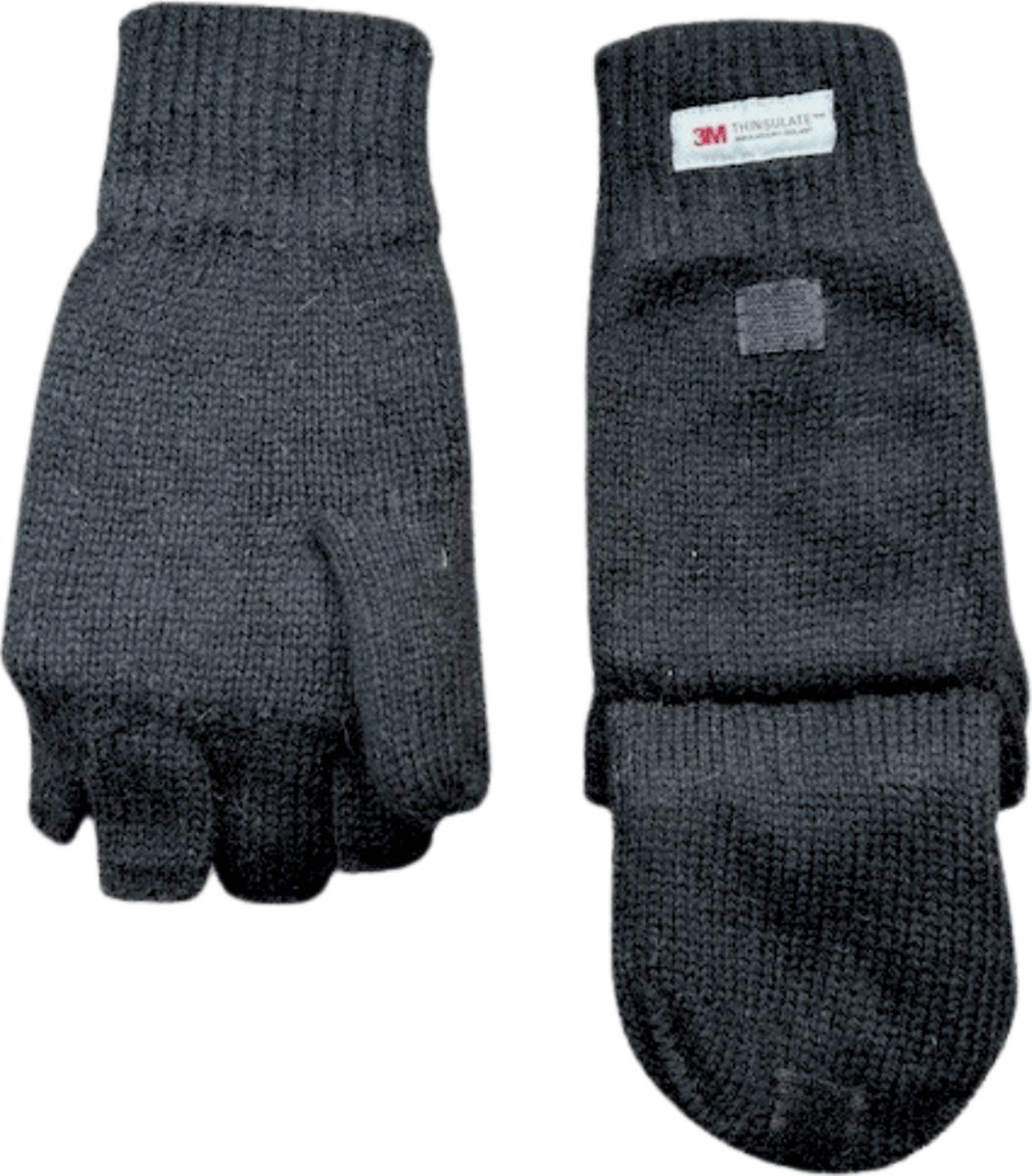 Vingerloze handschoenen / want - Dames handschoenen - Handschoenen zonder vingers - Thinsulate - Wol - Dames - Zwart