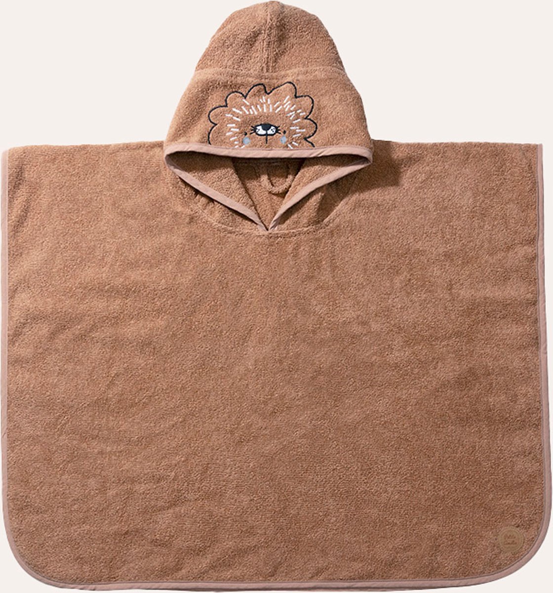 Petite Amélie Badcape kinderen 'Leo' Caramel - Badponcho kind met Capuchon - 1 tot 4 jaar - 100% badstof biologisch katoen - Met ophanglus voor snel drogen