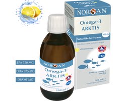 NORSAN | OMEGA-3 ARKTIS NATUURLIJK LEVERTRAAN | 2000 MG | EPA 750 MG | DHA 975 MG | DPA 95 MG | VITAMINE A, D EN E | PUUR EN ZUIVER | 200 ML