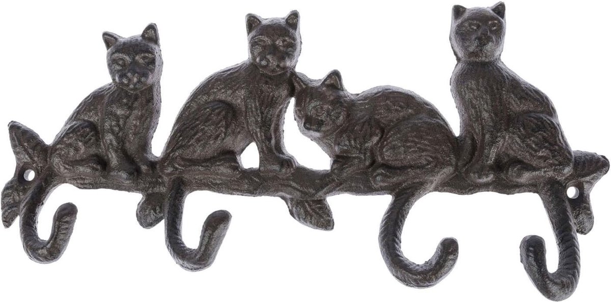 Homescapes hakenrek 4 kattenkapstokhaken 721g