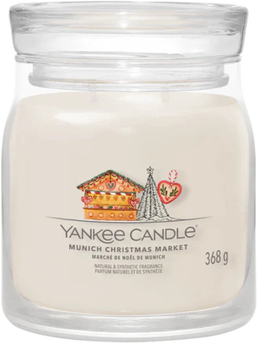 Yankee Candle Munich Christmas Market Medium Geurkaars - 50 branduren - 2 lonten Beige