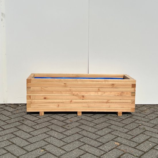 AMISHOUT Jardinière en bois 120x40x36 - naturel | bac à fleurs à l'extérieur