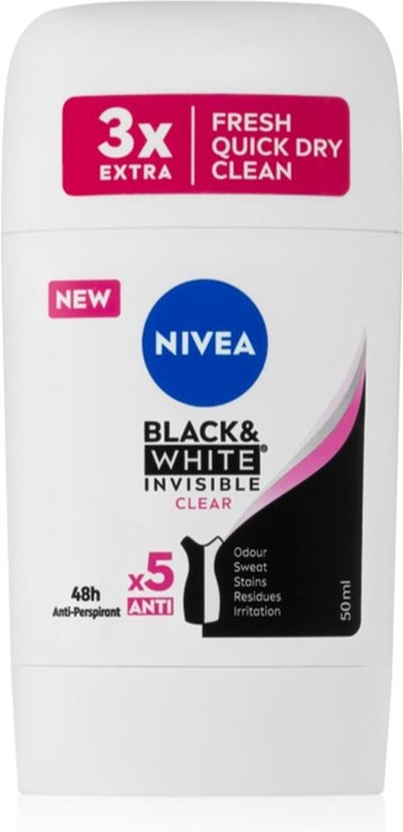 Goedkoopste Nivea Deo Stick - Invisible For Black & White Clear 50 ml